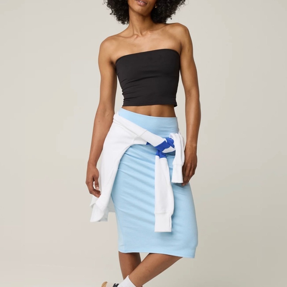aerie Light Blue Midi Pencil Skirt